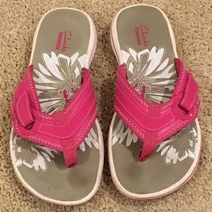 Clarks Pink and White Breeze Sea Sandals